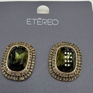 Etereo Olivine Green pierced earrings